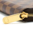 AAA Replica Louis Vuitton LV ZIPPY WALLET DAMIER EBENE CANVAS/ ROSE BALLERINE GHW