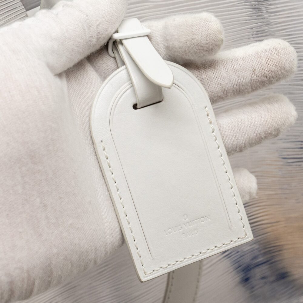 AAA Replica Louis Vuitton LV WAVY KEEPALL 50 EPI PLAGE WHITE