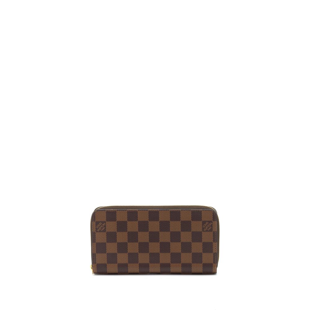 AAA Replica Louis Vuitton LV ZIPPY WALLET DAMIER EBENE CANVAS/ ROSE BALLERINE GHW