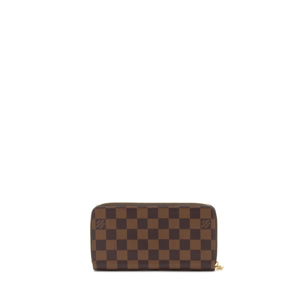 AAA Replica Louis Vuitton LV ZIPPY WALLET DAMIER EBENE CANVAS/ ROSE BALLERINE GHW