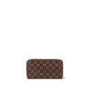 AAA Replica Louis Vuitton LV ZIPPY WALLET DAMIER EBENE CANVAS/ ROSE BALLERINE GHW
