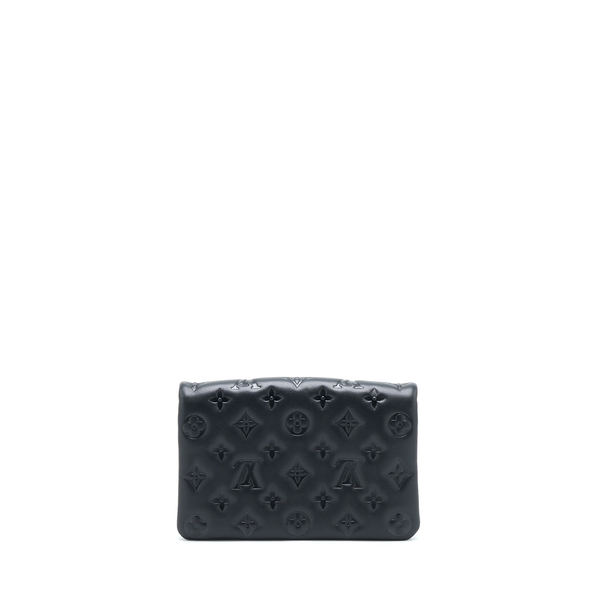 AAA Replica Louis Vuitton LV POCHETTE COUSSIN MONOGRAM-EMBOSSED LAMBSKIN BLACK GHW
