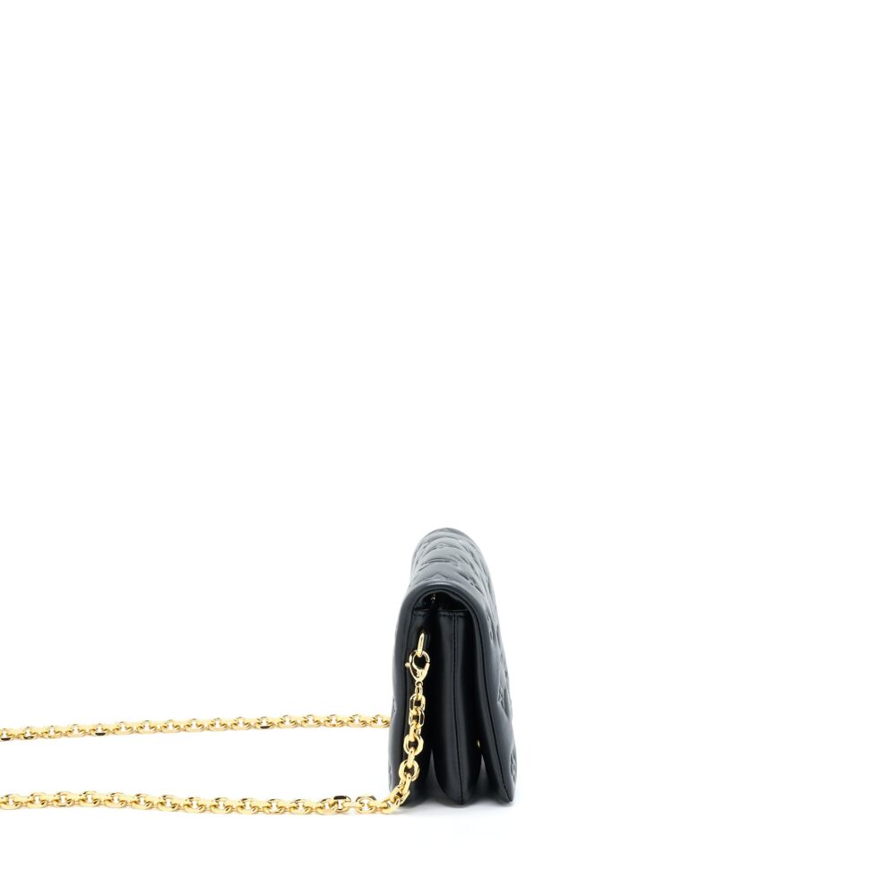 AAA Replica Louis Vuitton LV POCHETTE COUSSIN MONOGRAM-EMBOSSED LAMBSKIN BLACK GHW