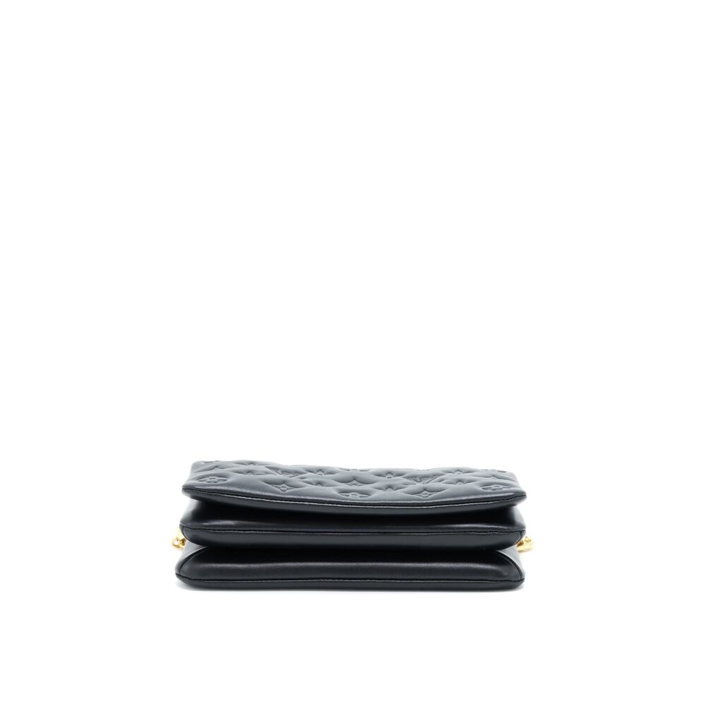 AAA Replica Louis Vuitton LV POCHETTE COUSSIN MONOGRAM-EMBOSSED LAMBSKIN BLACK GHW