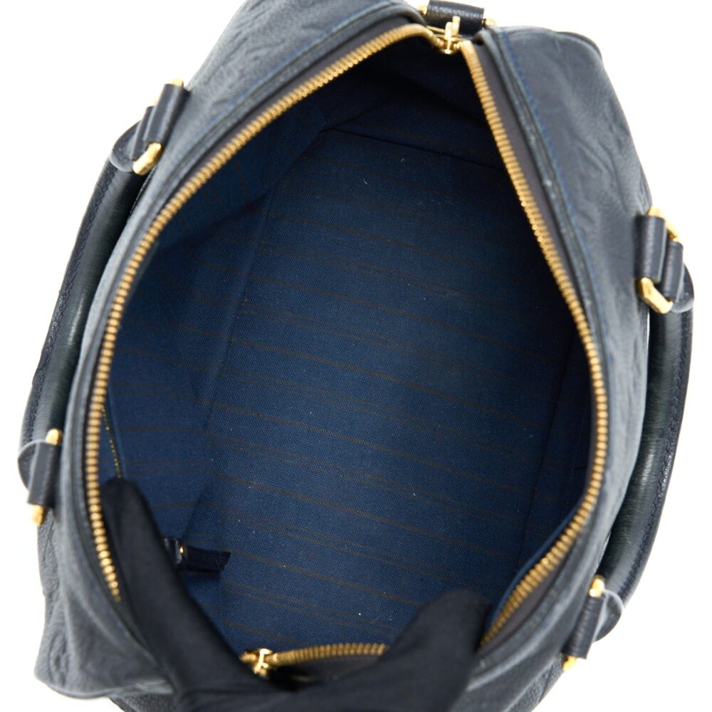 AAA Replica Louis Vuitton LV SPEEDY 25 MONOGRAM EMPREINTE BLACK GHW