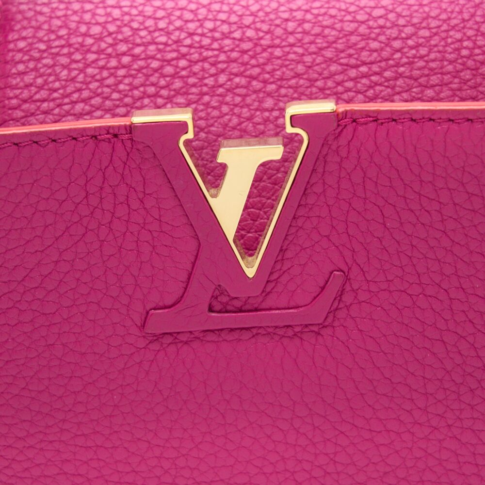 AAA Replica Louis Vuitton LV CAPUCINES BB CALFSKIN PINK/BRIGHT ORANGE GHW
