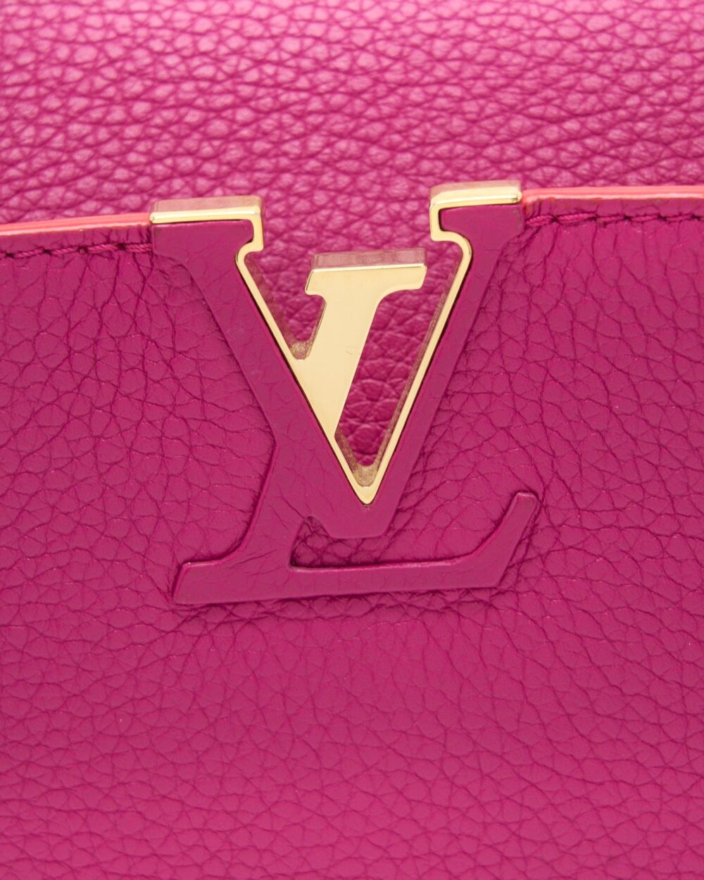 AAA Replica Louis Vuitton LV CAPUCINES BB CALFSKIN PINK/BRIGHT ORANGE GHW