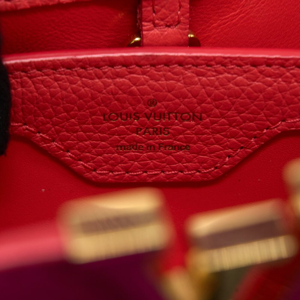 AAA Replica Louis Vuitton LV CAPUCINES BB CALFSKIN PINK/BRIGHT ORANGE GHW