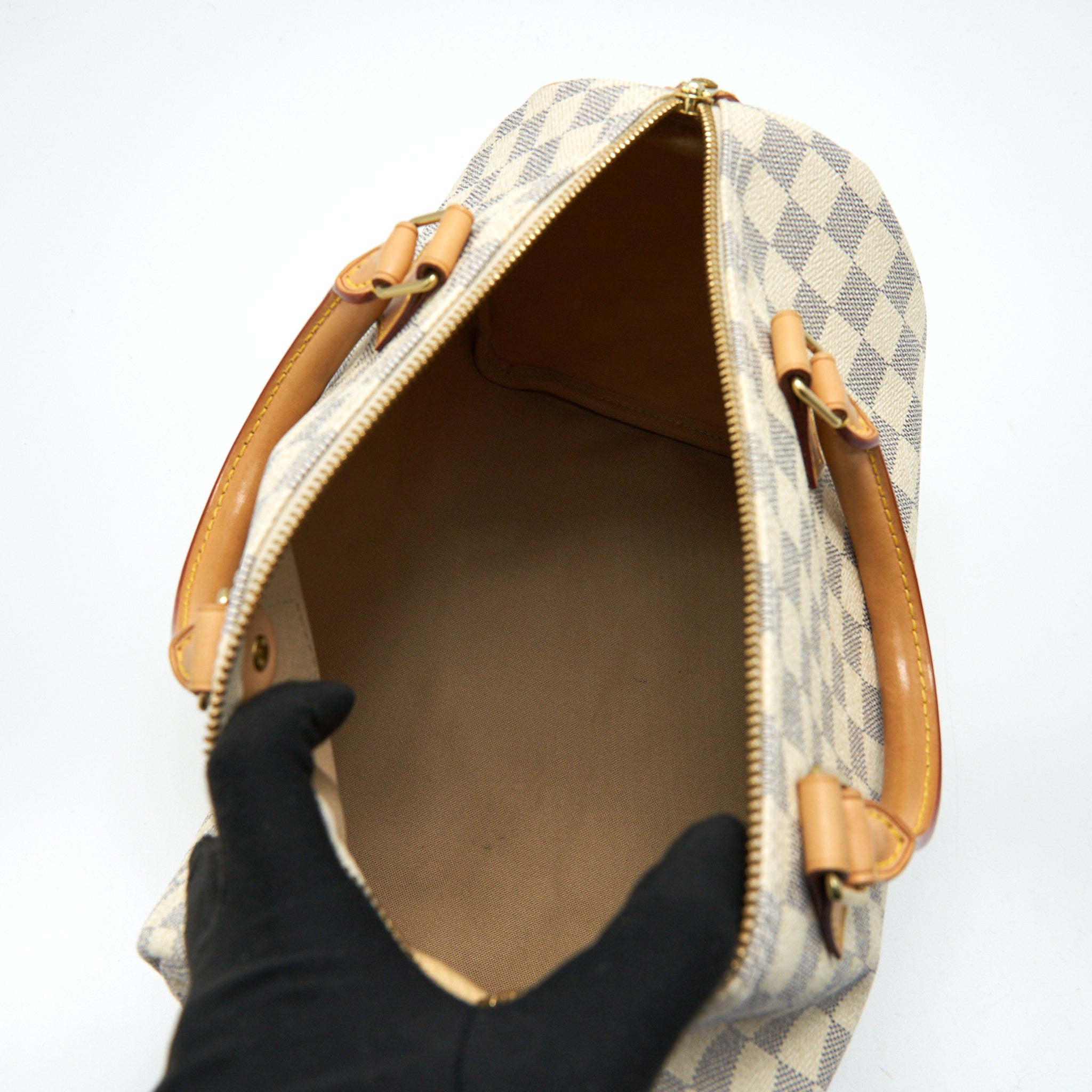 AAA Replica Louis Vuitton LV SPEEDY 30 DAMIER AZUR CANVAS HANDBAG
