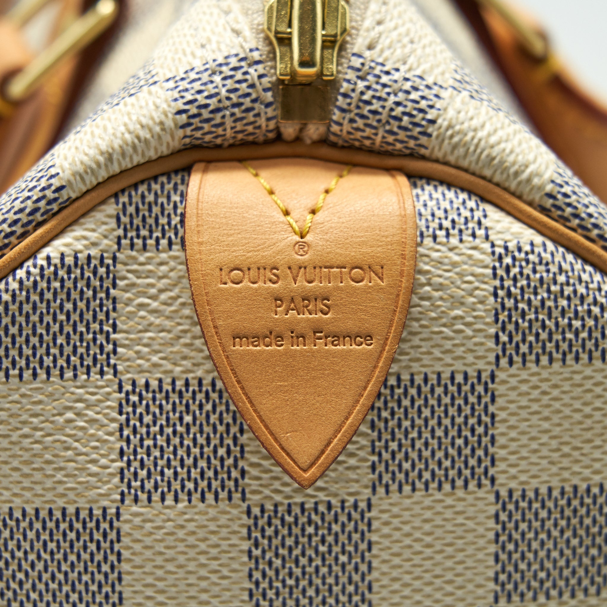 AAA Replica Louis Vuitton LV SPEEDY 30 DAMIER AZUR CANVAS HANDBAG