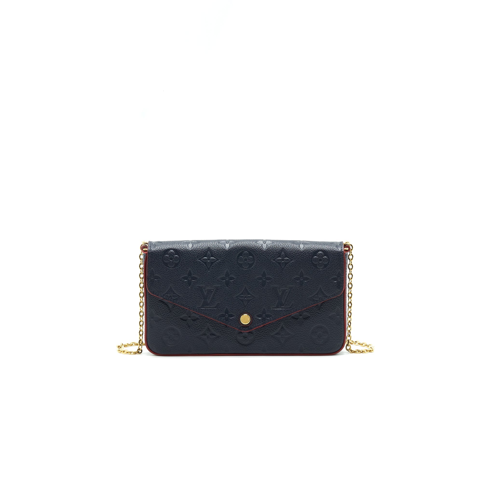AAA Replica Louis Vuitton LV FELICIE POCHETTE MONOGRAM EMPREINTE LEATHER MARINE ROUGE