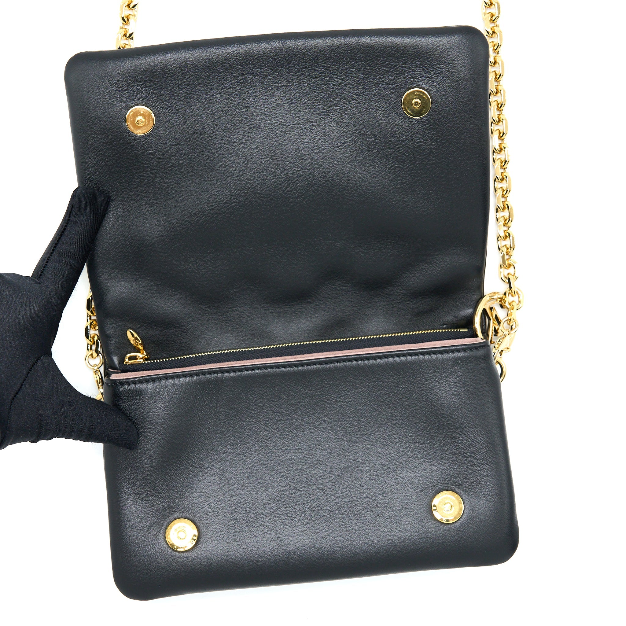 AAA Replica Louis Vuitton LV POCHETTE COUSSIN MONOGRAM-EMBOSSED LAMBSKIN BLACK GHW