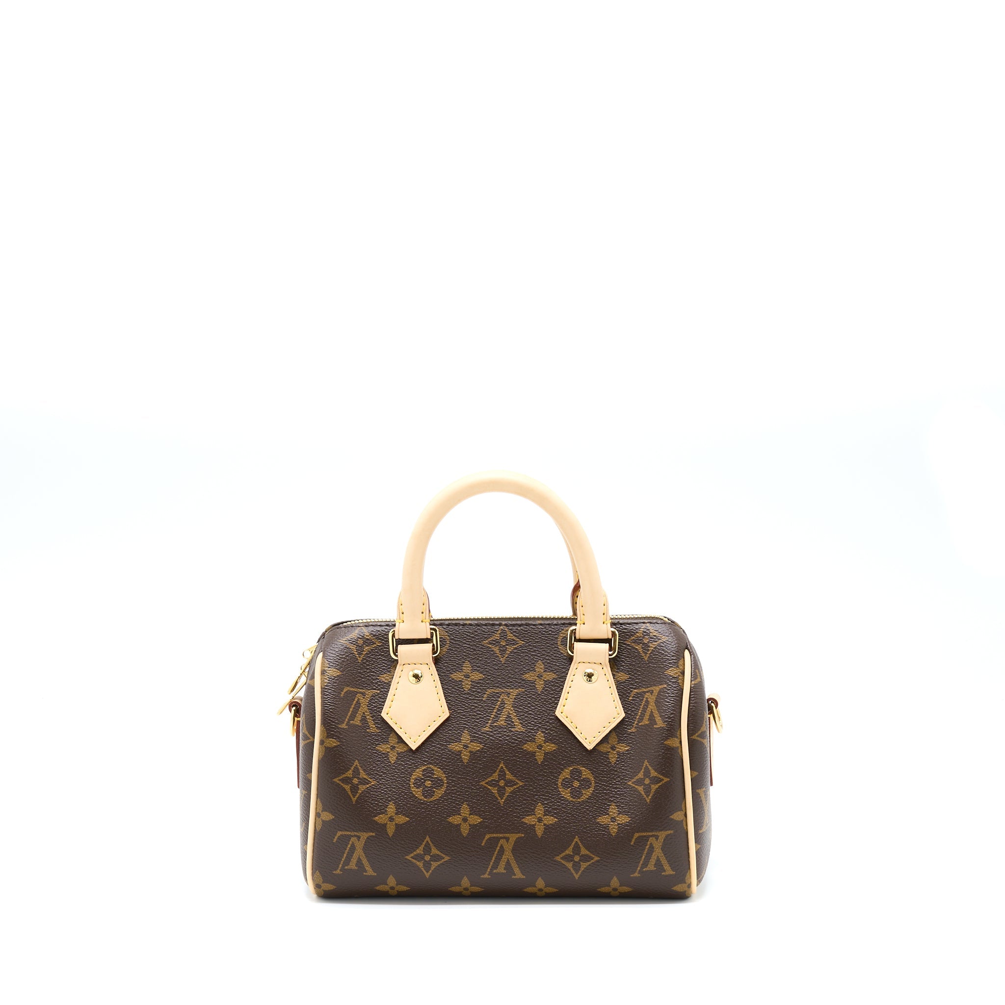 AAA Replica Louis Vuitton LV SPEEDY BANDOULIERE 20 MONOGRAM CANVAS WITH BLACK STRAP GHW