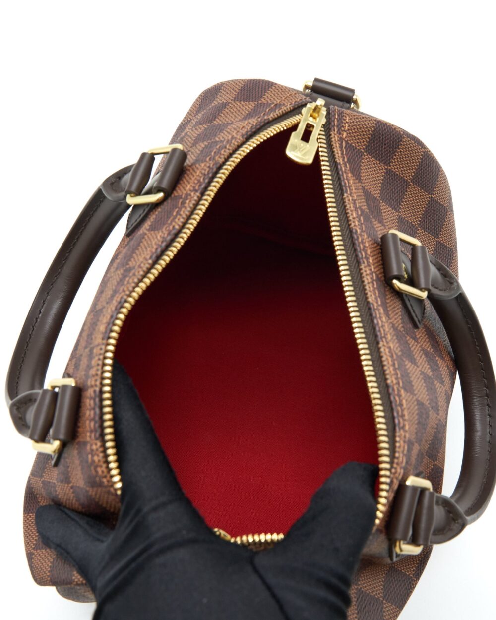 AAA Replica Louis Vuitton LV SPEEDY BANDOULIERE 25 DAMIER EBENE CANVAS GHW