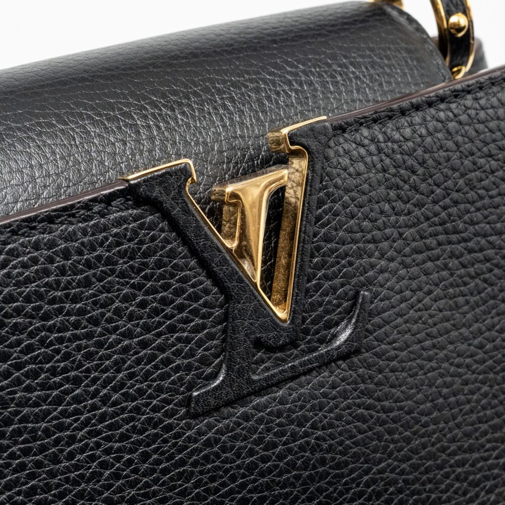 AAA Replica Louis Vuitton LV CAPUCINES BB CALFSKIN BLACK GHW
