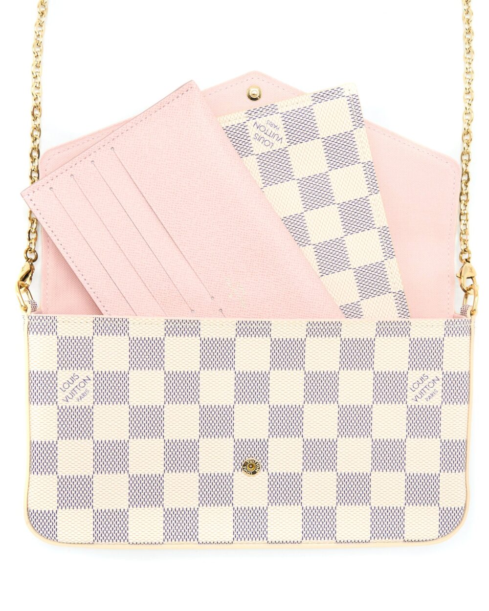 AAA Replica Louis Vuitton LV FELICIE POCHETTE DAMIER AZUR CANVAS GHW