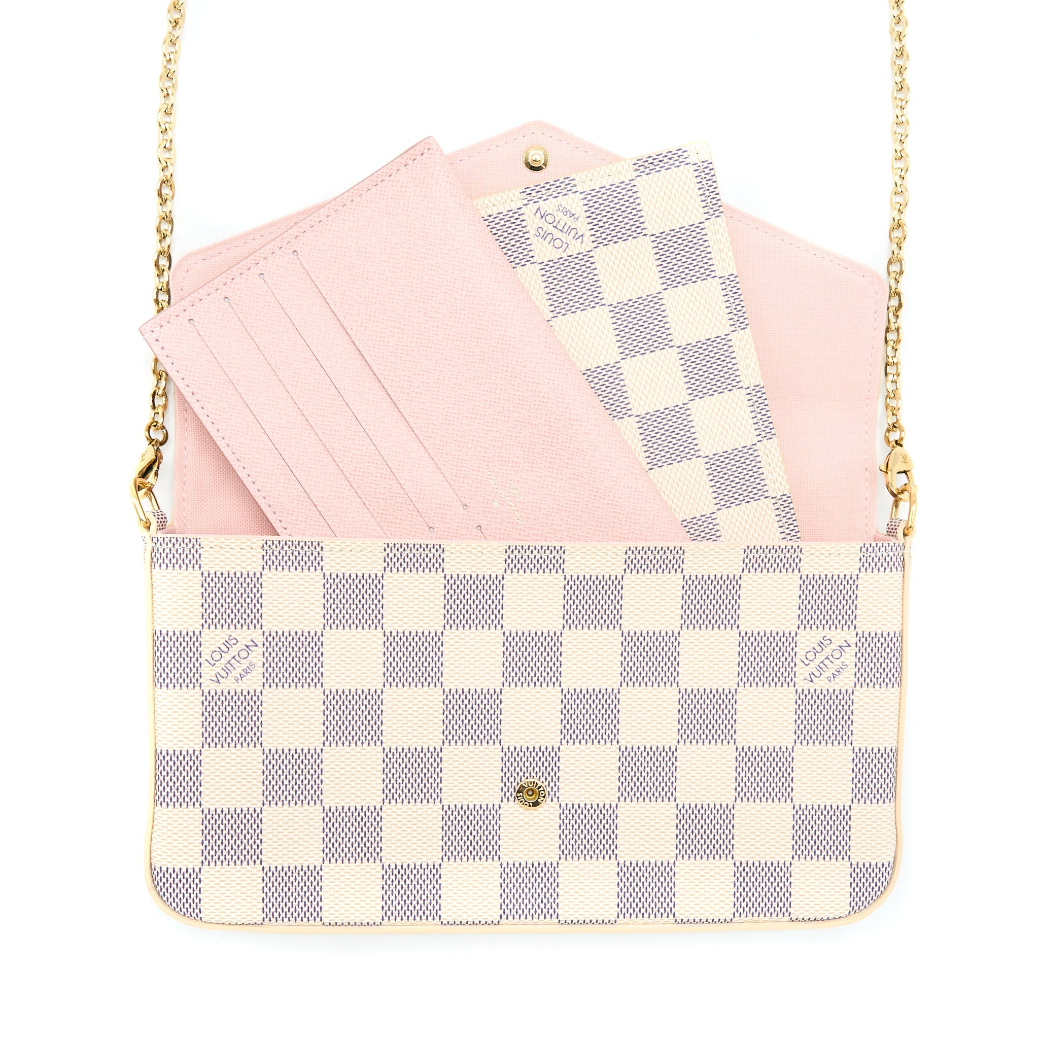 AAA Replica Louis Vuitton LV FELICIE POCHETTE DAMIER AZUR CANVAS GHW