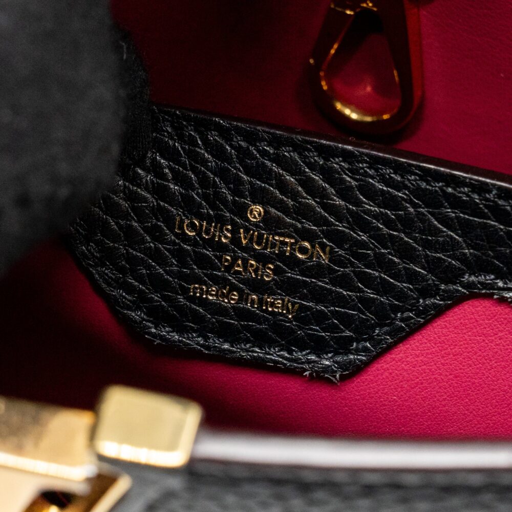 AAA Replica Louis Vuitton LV CAPUCINES BB CALFSKIN BLACK GHW