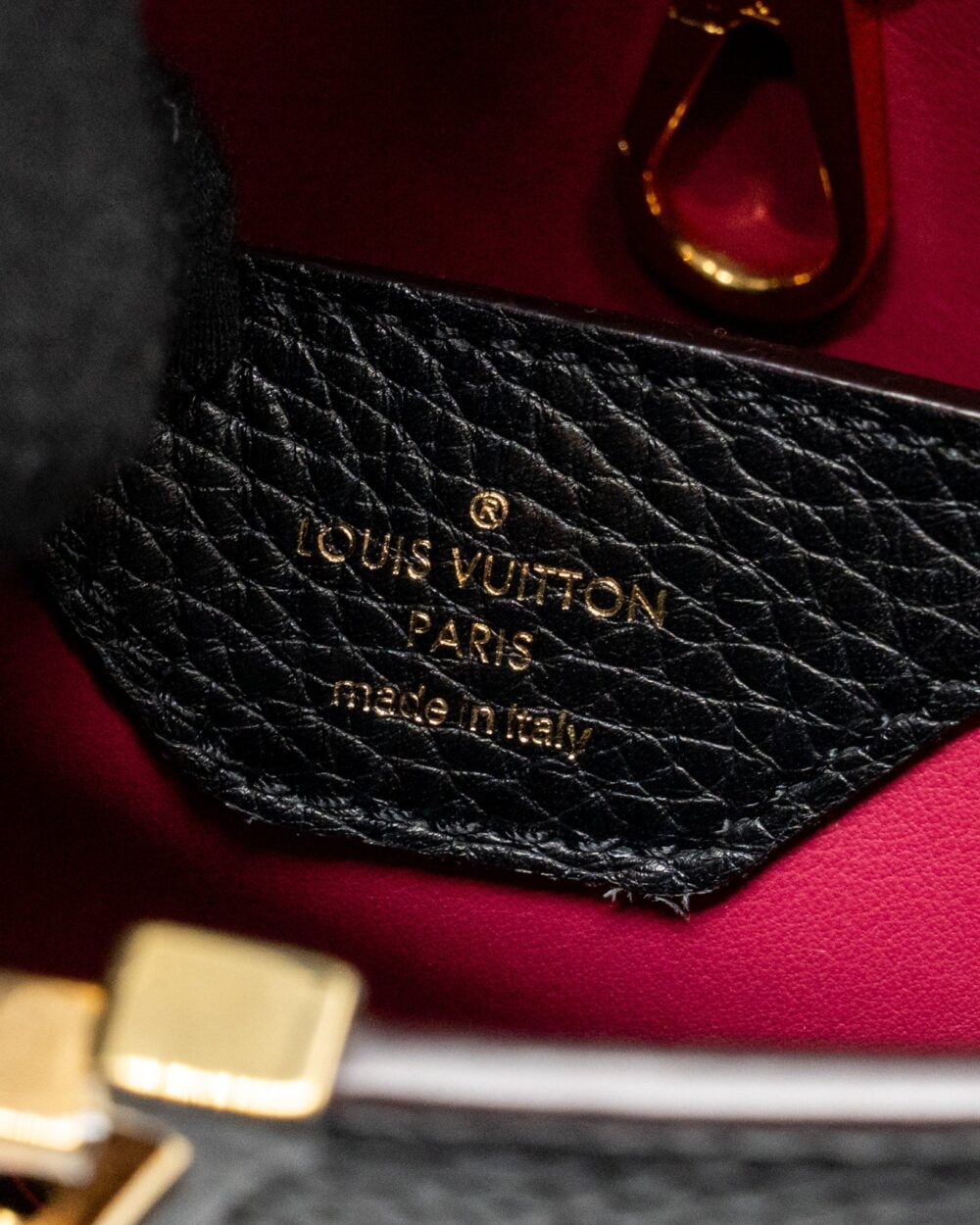 AAA Replica Louis Vuitton LV CAPUCINES BB CALFSKIN BLACK GHW