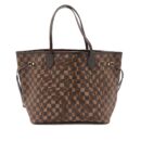 AAA Replica Louis Vuitton LV NEVERFULL MM DAMIER EBENE CANVAS GHW