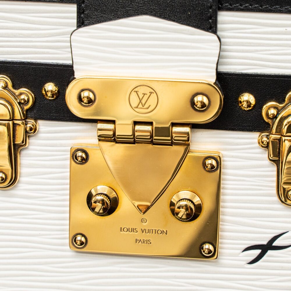AAA Replica Louis Vuitton LV PETIT MALLE EPI WHITE/BLACK GHW