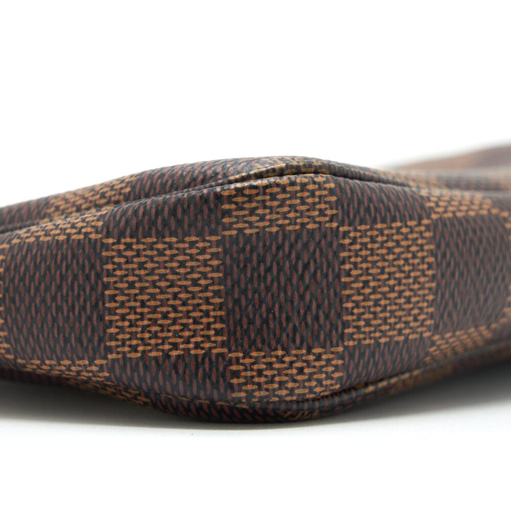 AAA Replica Louis Vuitton LV MINI POCHETTE ACCESSORIES DAMIER EBENE CANVAS GHW