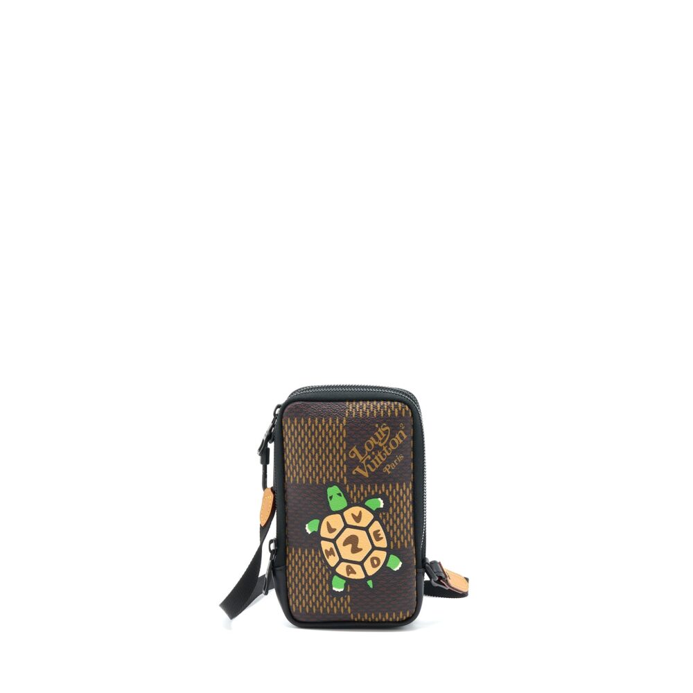AAA Replica Louis Vuitton LV NIGO DOUBLE PHONE POUCH LIMITED EDITION BLACK HARDWARE