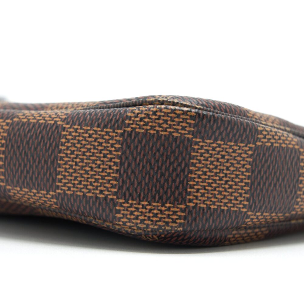 AAA Replica Louis Vuitton LV MINI POCHETTE ACCESSORIES DAMIER EBENE CANVAS GHW