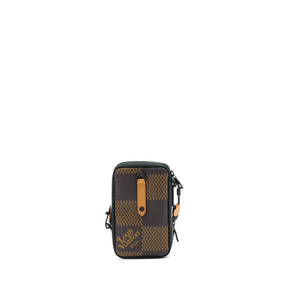 AAA Replica Louis Vuitton LV NIGO DOUBLE PHONE POUCH LIMITED EDITION BLACK HARDWARE