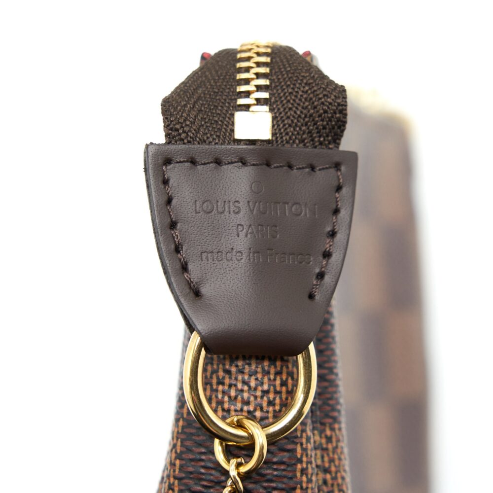 AAA Replica Louis Vuitton LV MINI POCHETTE ACCESSORIES DAMIER EBENE CANVAS GHW