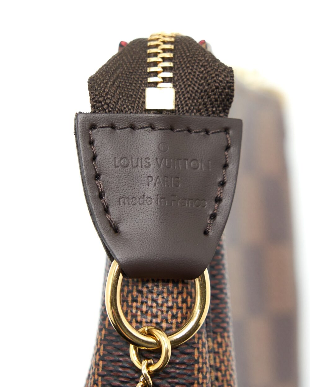 AAA Replica Louis Vuitton LV MINI POCHETTE ACCESSORIES DAMIER EBENE CANVAS GHW