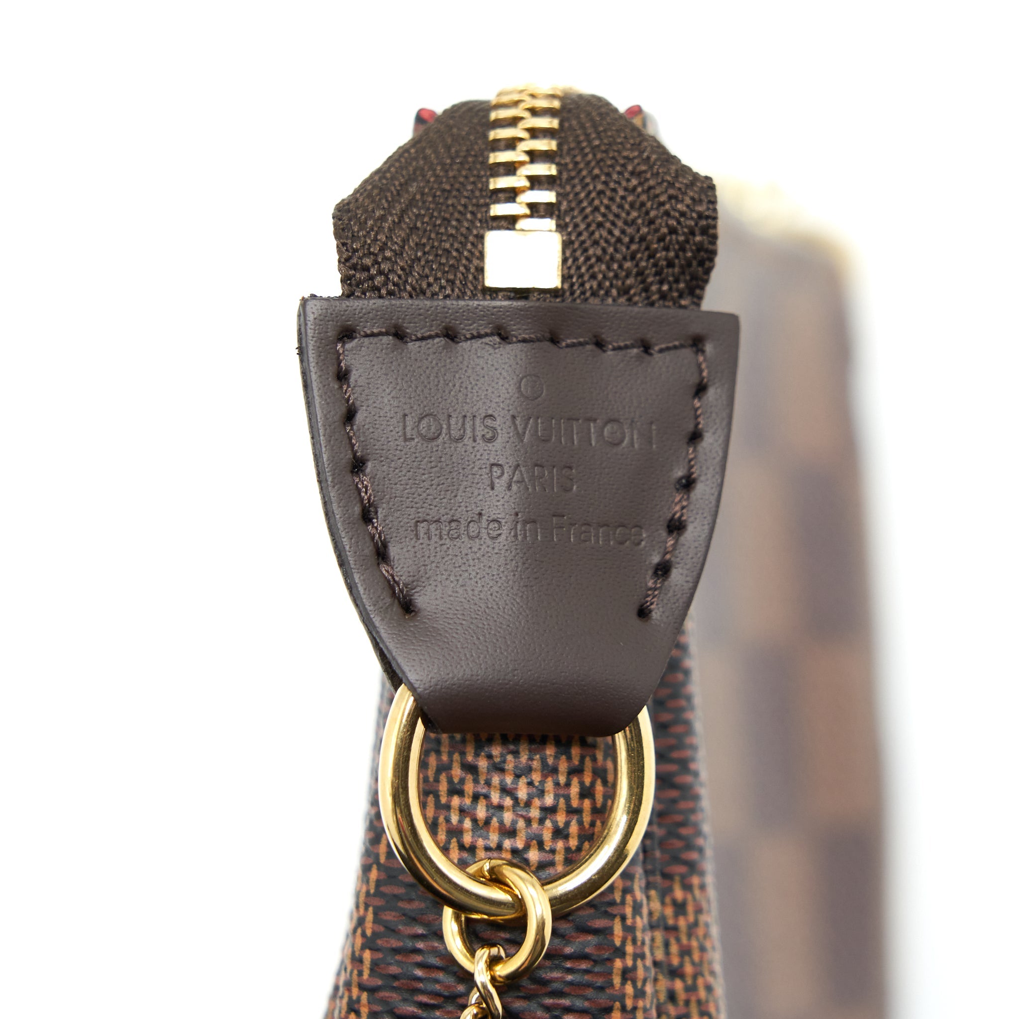 AAA Replica Louis Vuitton LV MINI POCHETTE ACCESSORIES DAMIER EBENE CANVAS GHW