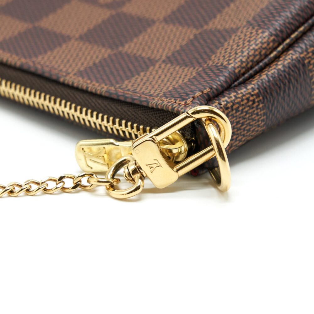 AAA Replica Louis Vuitton LV MINI POCHETTE ACCESSORIES DAMIER EBENE CANVAS GHW