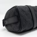 AAA Replica Louis Vuitton LV KEEPALL BANDOULIERE 25 MONOGRAM TAURILLON LEATHER BLACK WITH BLACK HARDWARE