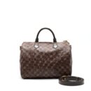 AAA Replica Louis Vuitton LV SPEEDY 30 DAMIER EBENE CANVAS HANDBAG BROWN