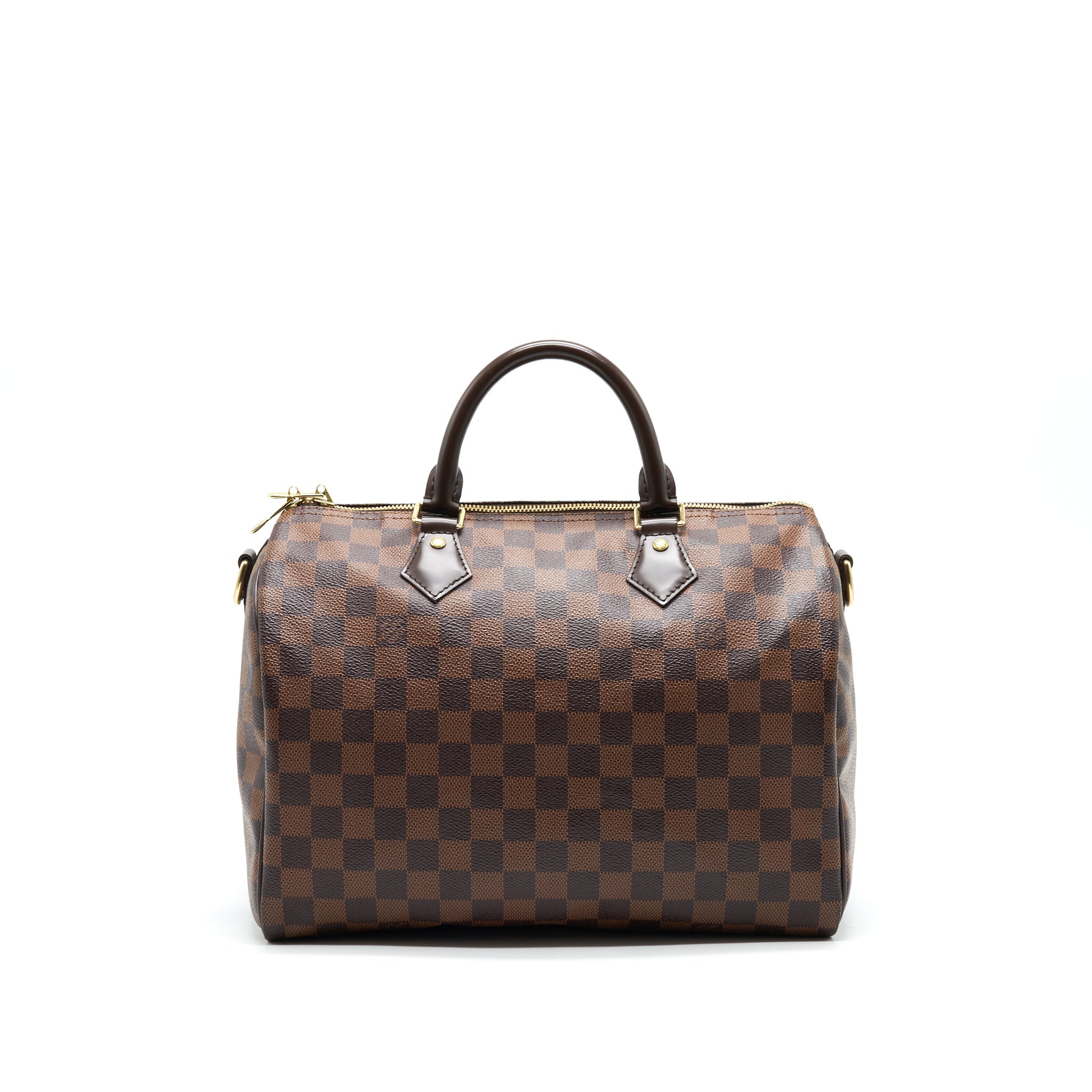 AAA Replica Louis Vuitton LV SPEEDY 30 DAMIER EBENE CANVAS HANDBAG BROWN