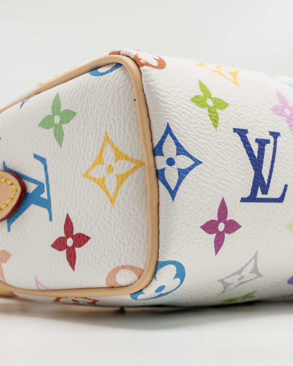 AAA Replica Louis Vuitton LV X TAKASHI MURAKAMI NANO SPEEDY MULTICOLOURED MONOGRAM CANVAS WHITE GHW