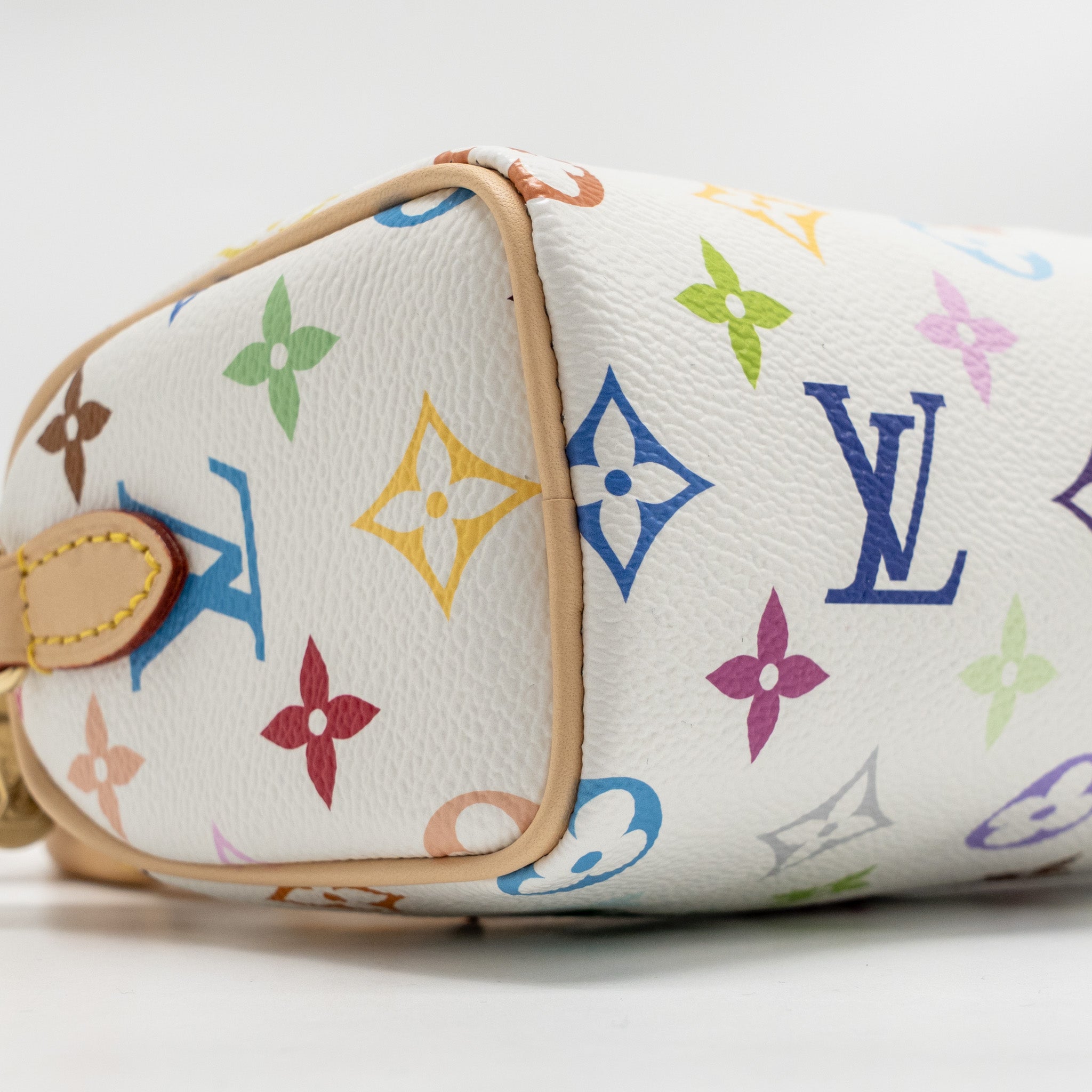 AAA Replica Louis Vuitton LV X TAKASHI MURAKAMI NANO SPEEDY MULTICOLOURED MONOGRAM CANVAS WHITE GHW