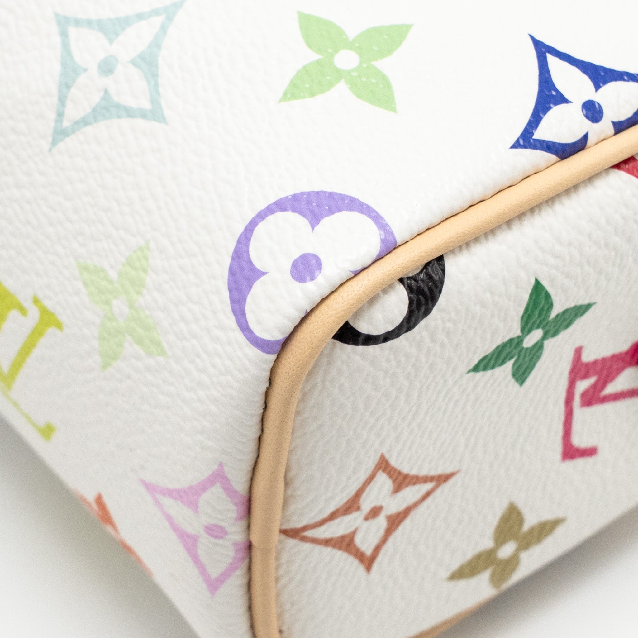 AAA Replica Louis Vuitton LV X TAKASHI MURAKAMI NANO SPEEDY MULTICOLOURED MONOGRAM CANVAS WHITE GHW