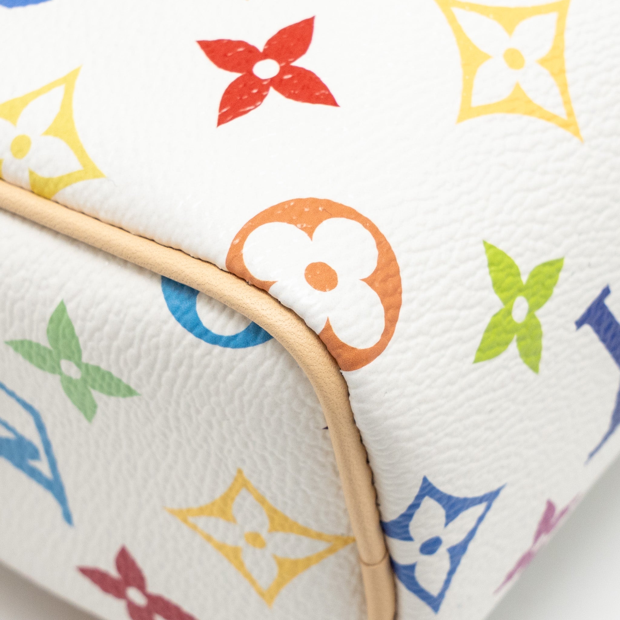 AAA Replica Louis Vuitton LV X TAKASHI MURAKAMI NANO SPEEDY MULTICOLOURED MONOGRAM CANVAS WHITE GHW