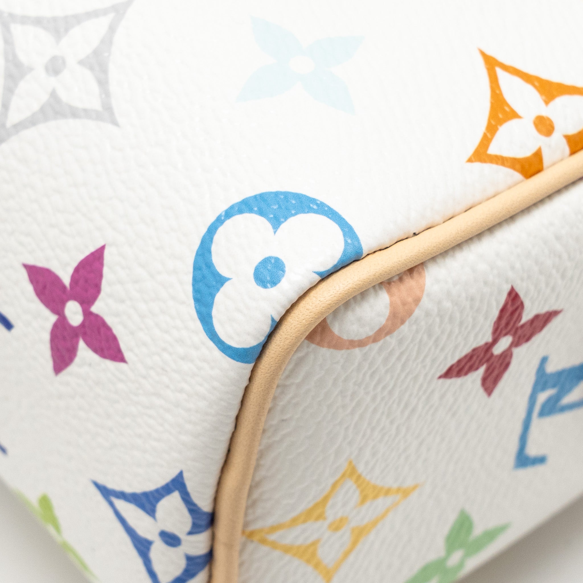 AAA Replica Louis Vuitton LV X TAKASHI MURAKAMI NANO SPEEDY MULTICOLOURED MONOGRAM CANVAS WHITE GHW