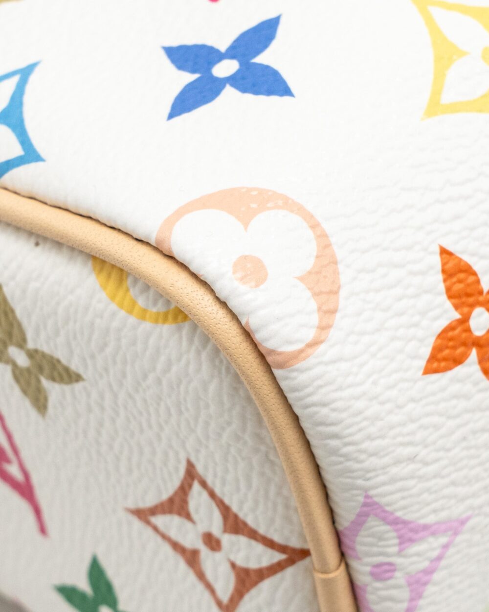 AAA Replica Louis Vuitton LV X TAKASHI MURAKAMI NANO SPEEDY MULTICOLOURED MONOGRAM CANVAS WHITE GHW