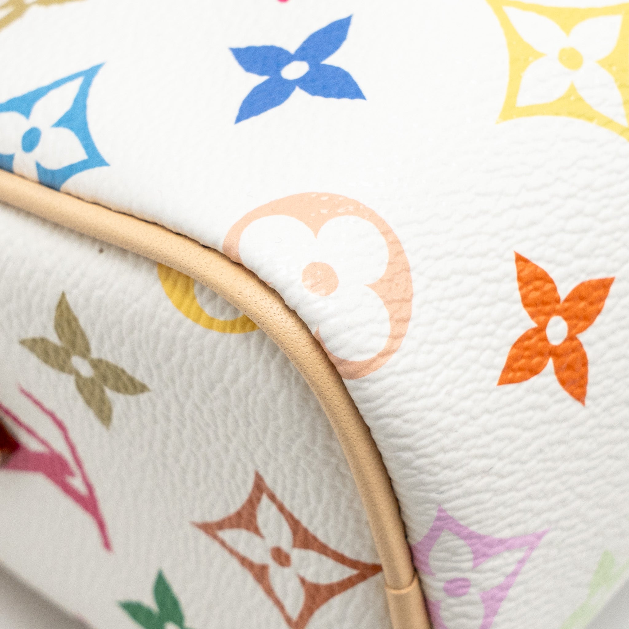 AAA Replica Louis Vuitton LV X TAKASHI MURAKAMI NANO SPEEDY MULTICOLOURED MONOGRAM CANVAS WHITE GHW