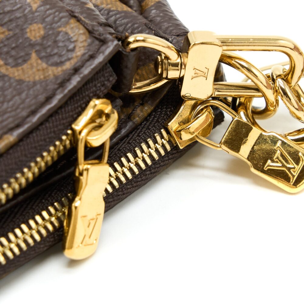 AAA Replica Louis Vuitton LV MULTI POCHETTE ACCESSORIES MONOGRAM CANVAS ROSE CLAIR GHW