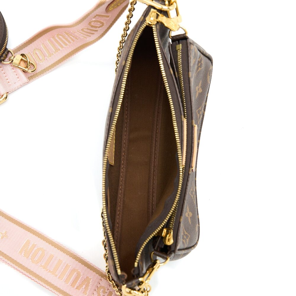 AAA Replica Louis Vuitton LV MULTI POCHETTE ACCESSORIES MONOGRAM CANVAS ROSE CLAIR GHW