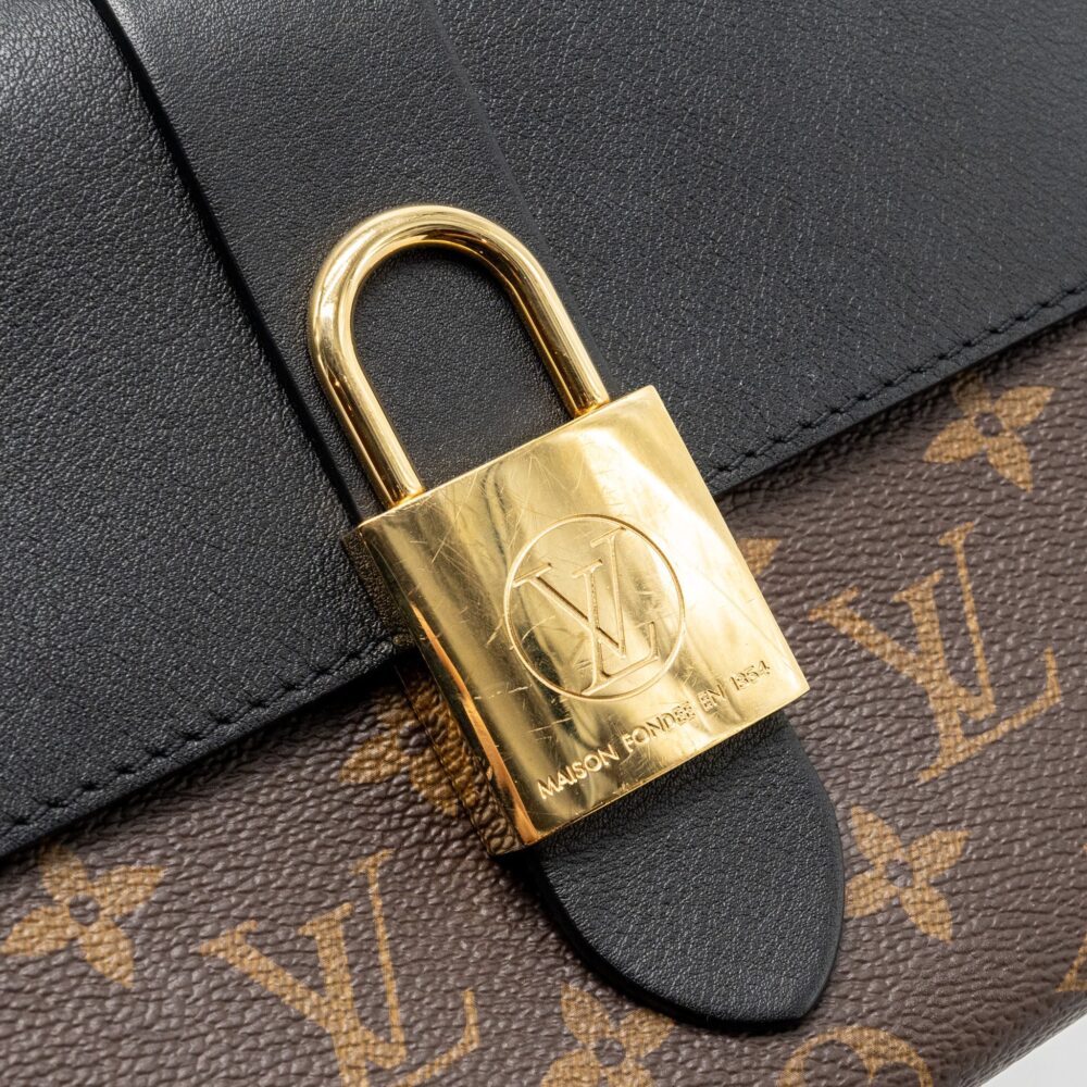 AAA Replica Louis Vuitton LV LOCKY BB MONOGRAM CANVAS/LEATHER BLACK GHW
