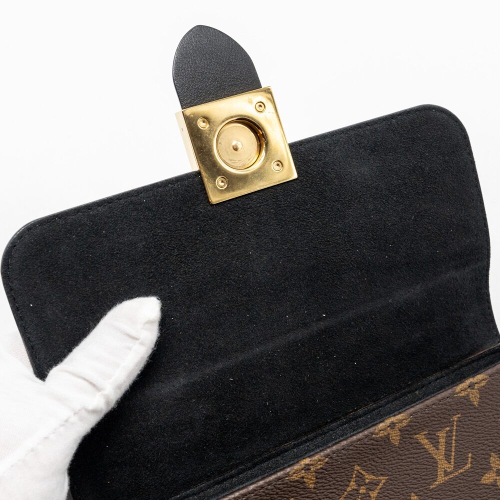 AAA Replica Louis Vuitton LV LOCKY BB MONOGRAM CANVAS/LEATHER BLACK GHW