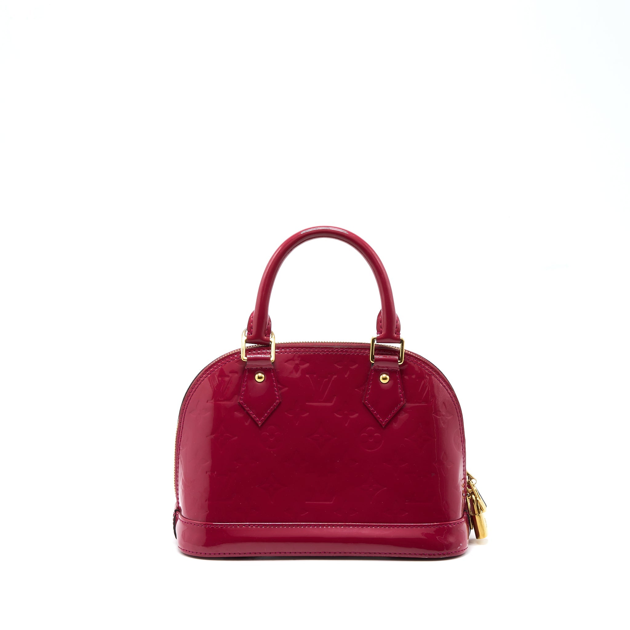 AAA Replica Louis Vuitton LV ALMA BB PATENT DARK PINK GHW