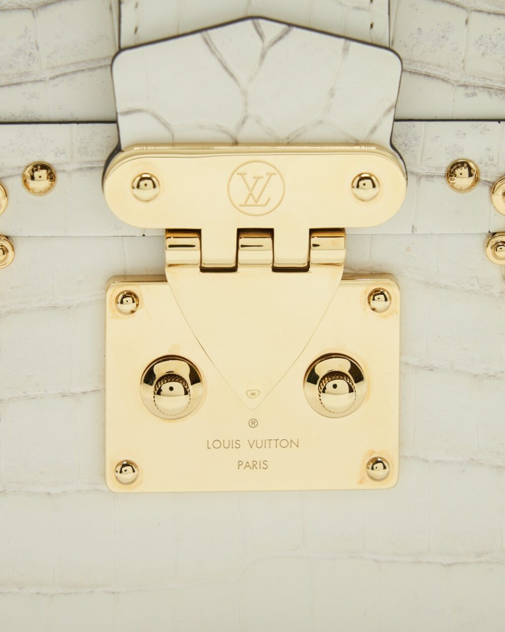 AAA Replica Louis Vuitton LV PETITE MALLE NILOTICUS CROCODILE WHITE GHW