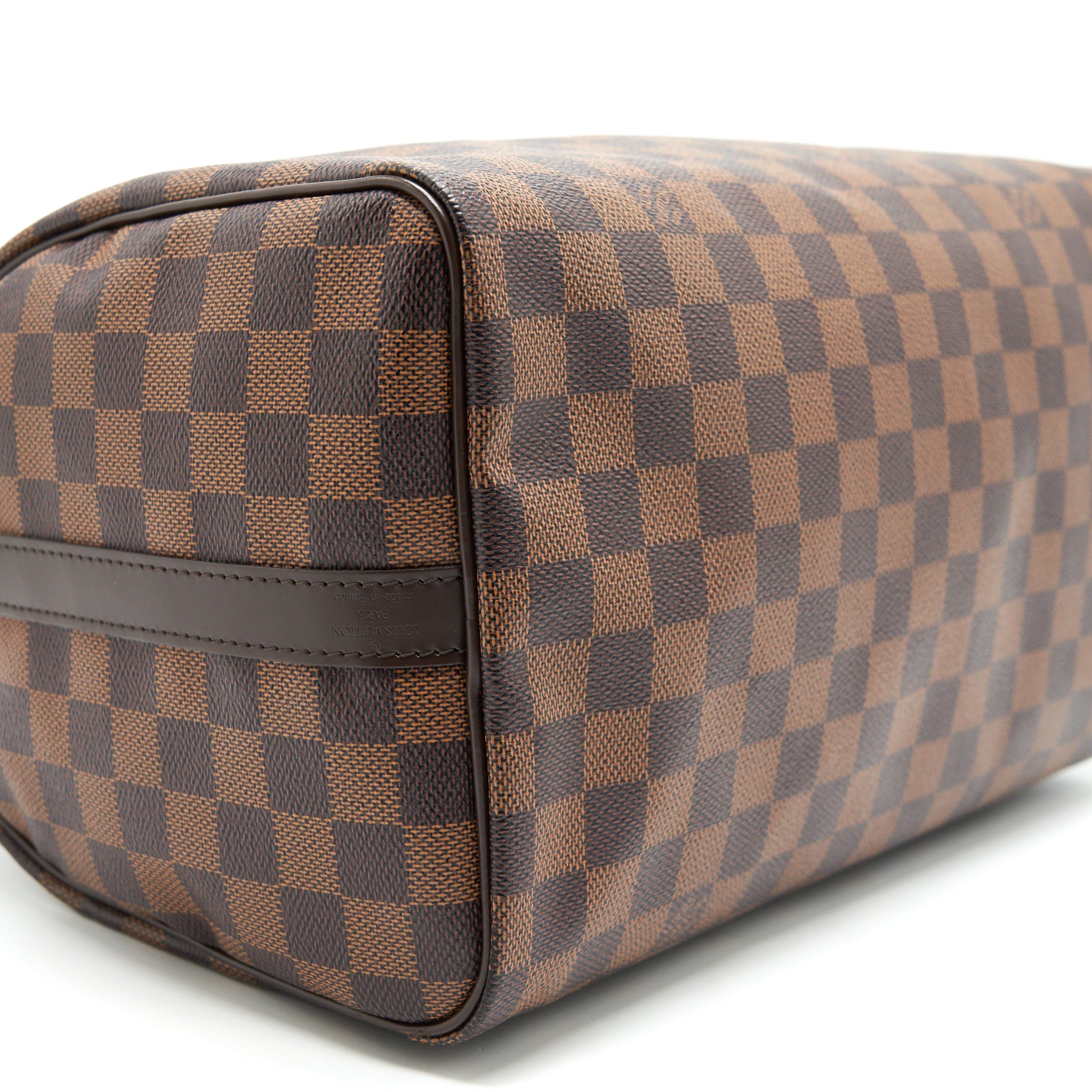 AAA Replica Louis Vuitton LV SPEEDY 30 DAMIER EBENE CANVAS HANDBAG BROWN